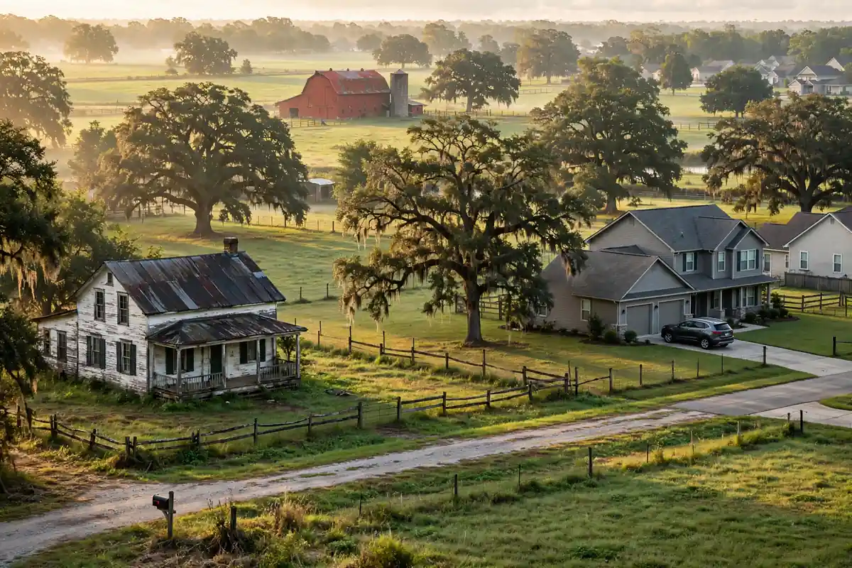 Farmhouse-style homes on generous lots in Rasco Farms, Southaven MS