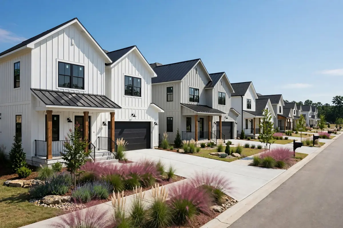Modern farmhouse-style new builds in Robinson Crossing, Southaven MS