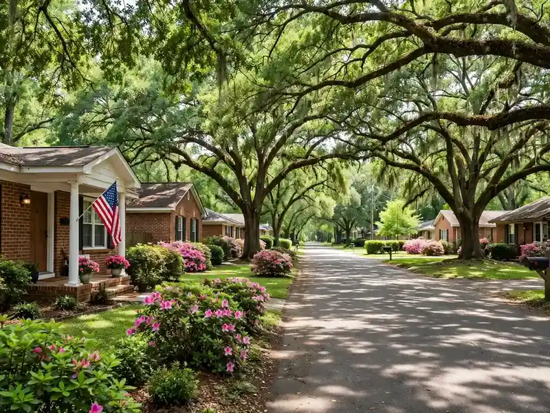 Established shaded street in Southcrest, Southaven MS