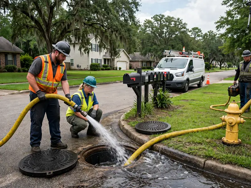 combo sewer line cleaning in hidden view 38651